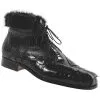 Mauri "Cinema" 4451 Black Genuine Hornback Crocodile Tail / Ostrich Leg With Black Mink Fur Lining Boots -Winter Boot Store mauri cinema 4451 black genuine hornback crocodile tail ostrich leg with black mink fur lining boots 7054