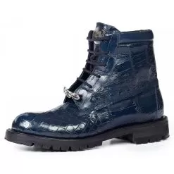 Mauri "Commando" 4637 Wonder Blue Genuine Body Alligator / Baby Crocodile Boots.