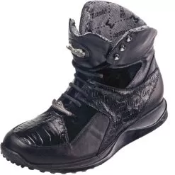 Mauri "Contest" 8722 Black Genuine Nappa Leather / Baby Crocodile / Suede Boots