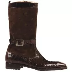 Mauri "Unmissable" 4486 Sport Rust Genuine Alligator / Suede Boots With Mauri Buckle