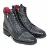 Paul Parkman ''41CNV62' Navy Genuine Genuine Crocodile / Calfskin Side Zipper Boots.