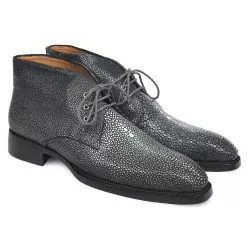 Paul Parkman ''84W21" Grey Genuine Stingray Chukka Boots.