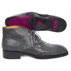 Paul Parkman ''84W21" Grey Genuine Stingray Chukka Boots. -Winter Boot Store paul parkman 84w21 grey genuine stingray chukka boots 25905 04