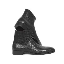 Paul Parkman ''BT87FH65'' Black Crocodile Side Zipper Boots . -Winter Boot Store paul parkman bt87fh65 black crocodile side zipper boots 25942 02