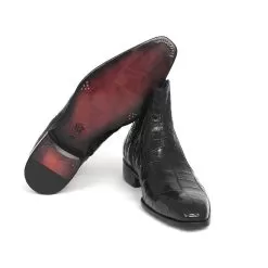 Paul Parkman ''BT87FH65'' Black Crocodile Side Zipper Boots . -Winter Boot Store paul parkman bt87fh65 black crocodile side zipper boots 25942 03