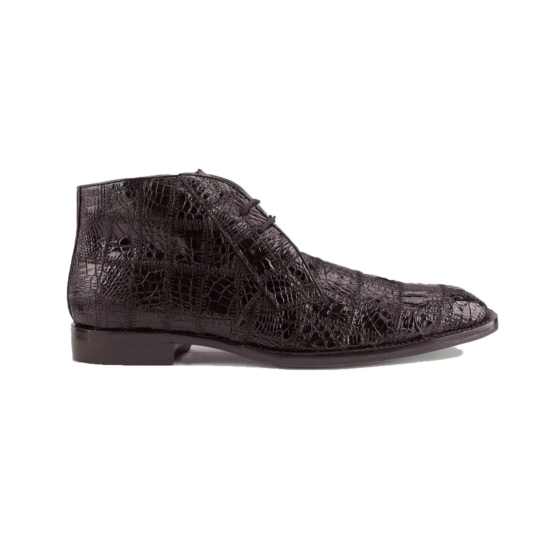 Belvedere "Racer" Chocolate Brown Genuine Genuine Crocodile Patchwork Chukka Ankle Boots R17P. 4 Belvedere "Racer" Chocolate Brown Genuine Genuine Crocodile Patchwork Chukka Ankle Boots R17P. - Image 2