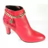 Mauri Ladies Red Genuine Python Snake Gold Chain Lock Dress Boots. -Winter Boot Store red20heel