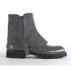 Mauri Medium Grey Genuine Alligator / Suede With Suede Strap Boots. -Winter Boot Store suedegreyboot